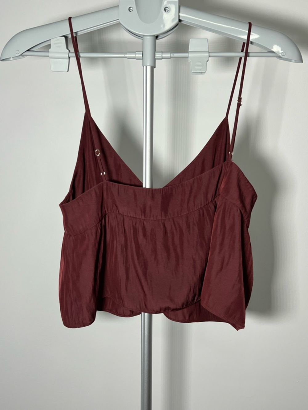 Little Moon Maroon V-Neck Spaghetti Strap Cami - Picture 2 of 4